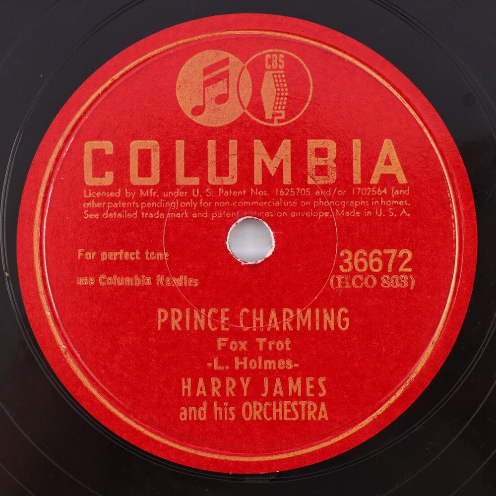Harry James - Prince Charming / Velvet Moon - 1943 10" 78 rpm Record 36672
